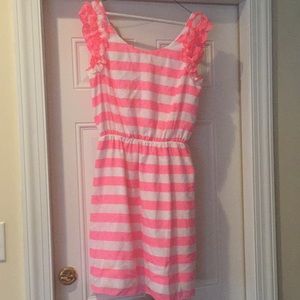 EUC Neon Pink Eyelet Dress